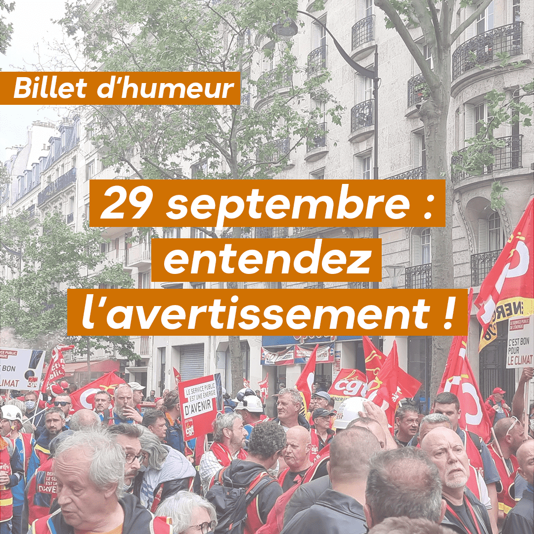 29 septembre: entendez l’avertissement !