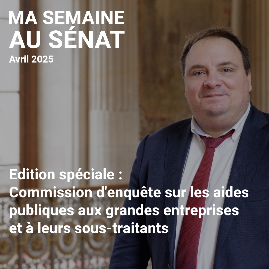 Ma semaine au Sénat : édition spéciale commission d’enquête Avril 2025